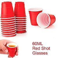 The Magic Balloons Store- Beer Pong Shot Glasses- Red Shot Glasses for Christmas Bachelor Cocktail New Year and Wedding Party Supplier - Liquid Capacity 60 ml Set of 30 Pieces-181600