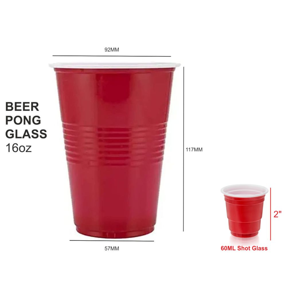 The Magic Balloons- Beer Pong Glasses Combo Pack 30 Pieces of 450 ml Drinking Glasses and 10 Pieces of 60 ml Red Shot Glasses for Bachelor Cocktails Christmas and New Year Parties 40 Pieces 181599 The Magic Balloons- Beer Pong Glasses Combo Pack 30 Pieces of 450 ml Drinking Glasses and 10 Pieces of 60 ml Red Shot Glasses for Bachelor Cocktails Christmas and New Year Parties 40 Pieces 181599