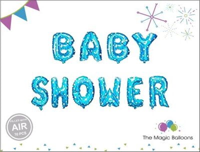 Baby Shower Foil Balloons (Blue)
