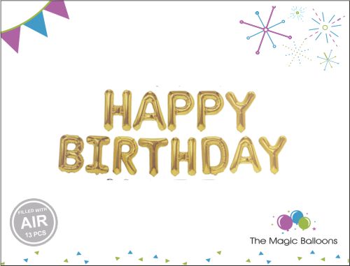 Happy Birthday Foil Balloons( gold pack) Happy Birthday Foil Balloons( gold pack)