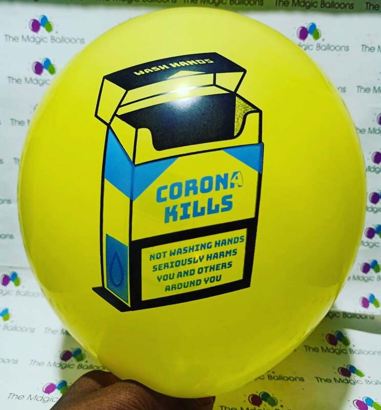 The Magic Balloons Store- Covid Awareness Balloons Pack of 10 pcs