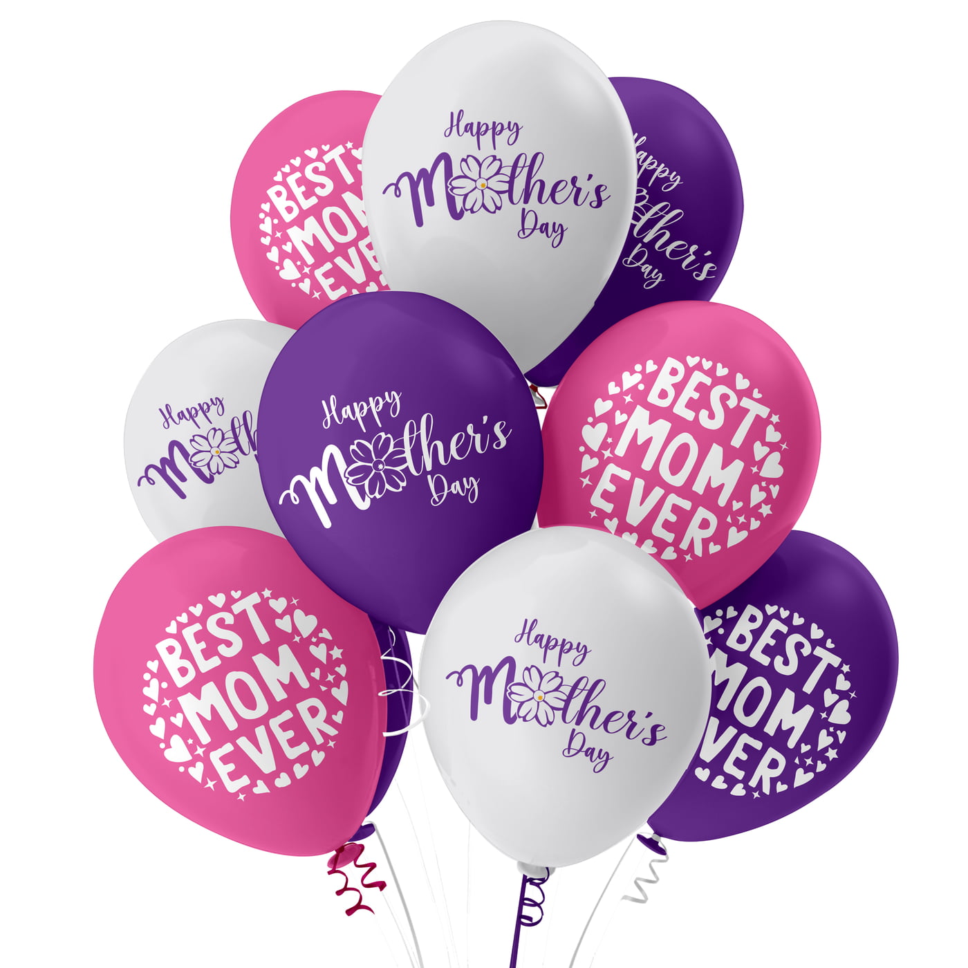 The Magic Balloons - Celebrate This Mother's Day with Our Best Mom Ever and Happy Mother's Day Balloons (Pack of 30 Multicolor Balloons) - Party Supplier