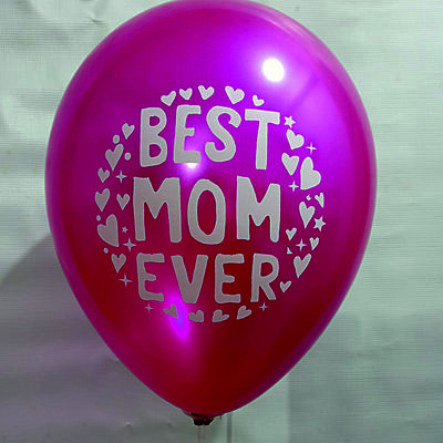 The Magic Balloons-Best Mom Ever Balloons for Mom’s Birthday Mother's Day Party and Decoration. 12” Metallic Dark Pink and Metallic white latex balloons pack of 10 pcs- 181438 The Magic Balloons-Best Mom Ever Balloons for Mom’s Birthday Mother's Day Party and Decoration. 12” Metallic Dark Pink and Metallic white latex balloons pack of 10 pcs- 181438