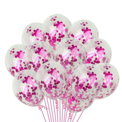 The Magic Balloons Store- 12" Pink Pre-Filled Confetti Latex Balloons ( Pack of 10)
