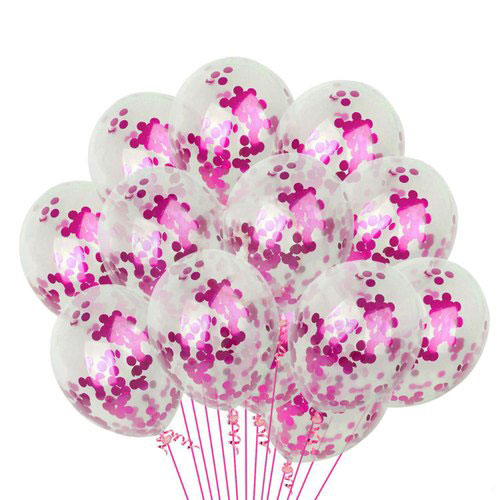 The Magic Balloons Store- 12" Pink Pre-Filled Confetti Latex Balloons ( Pack of 10) The Magic Balloons Store- 12" Pink Pre-Filled Confetti Latex Balloons ( Pack of 10)