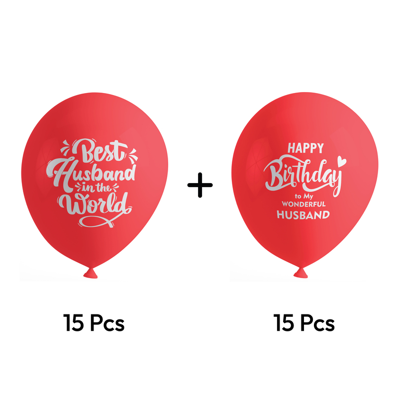 The Magic Balloons -Happy Birthday Decorations Kit- Set of 21 pcs Birthday Balloons Combo for husband's special day | Perfect for Party decorations | 10 Red and 10 white balloons with a Banner The Magic Balloons -Happy Birthday Decorations Kit- Set of 21 pcs Birthday Balloons Combo for husband's special day | Perfect for Party decorations | 10 Red and 10 white balloons with a Banner