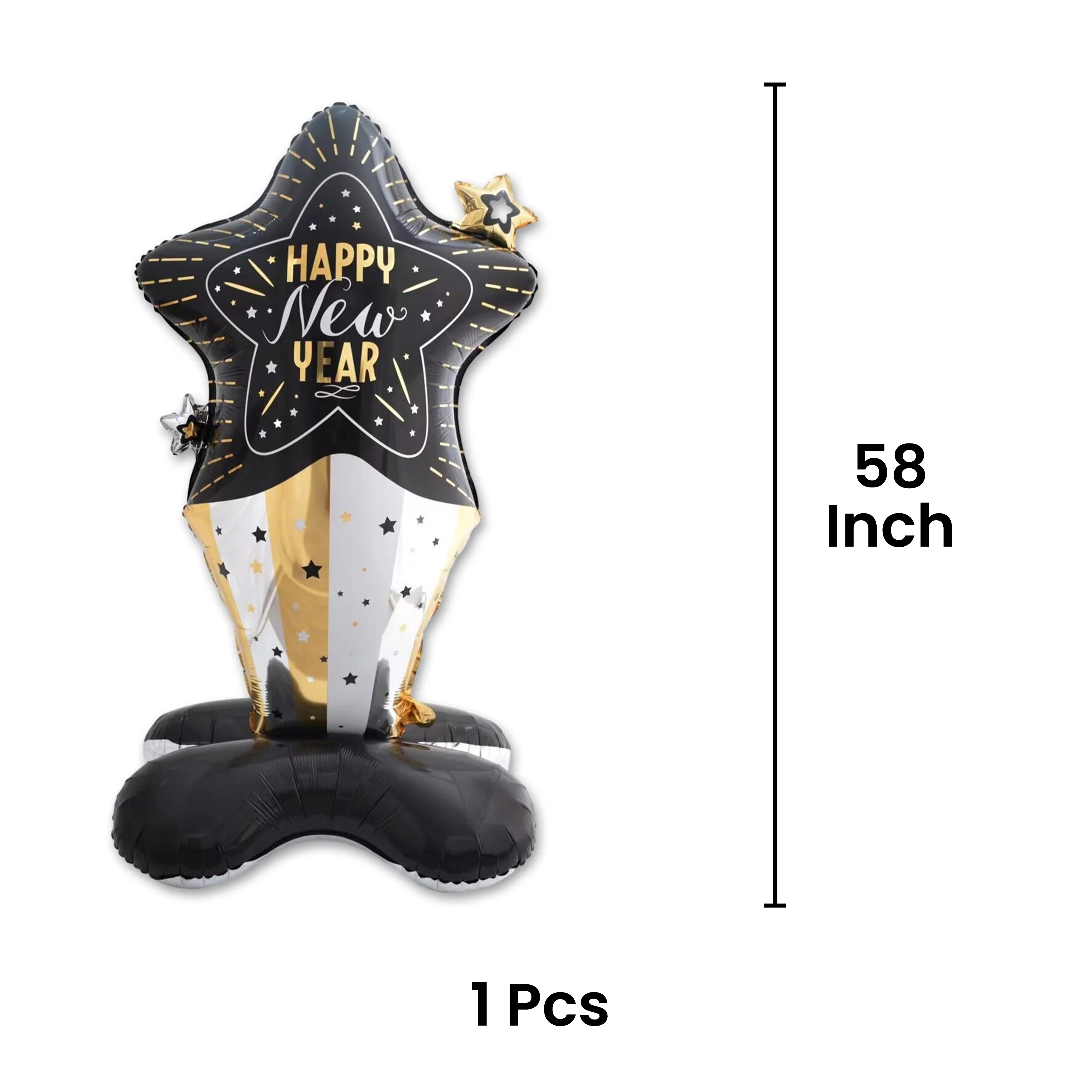 The Magic Balloons - 58-inch Happy New Year Foil Balloon for New Year Party Decoration Pack of 1pcs New Year Theme Foil Balloon for Home and Offices, New Year Party Supplier The Magic Balloons - 58-inch Happy New Year Foil Balloon for New Year Party Decoration Pack of 1pcs New Year Theme Foil Balloon for Home and Offices, New Year Party Supplier