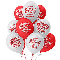 The Magic Balloons -Happy Birthday Decorations Kit- Set of 21 pcs Birthday Balloons Combo for husband's special day | Perfect for Party decorations | 10 Red and 10 white balloons with a Banner