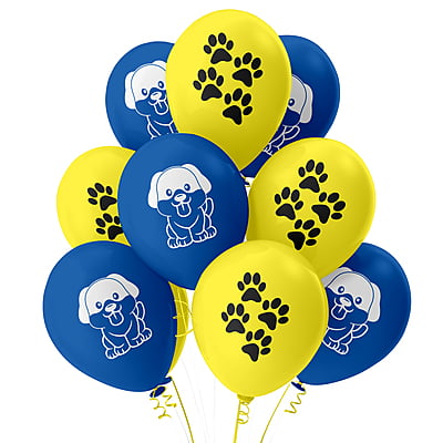 The Magic Balloons - Dog Theme Birthday Balloons 20pcs Latex Balloons With 1 Banner For Dog Birthday Party Pack of 21pcs With Dog Print and Paw Print Perfect For Dog and Dog Lovers Party Suppliers