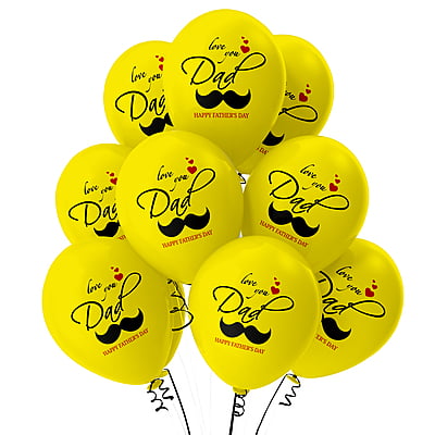 The Magic Balloons- Love you Dad-Happy Father’s Day Balloons-Party/Decorations. Yellow Balloons- pack of 10