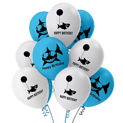 The Magic Balloons Store-Shark fish theme Happy birthday balloons. Multi colour balloons Shark fish Theme Happy Birthday Party/Decoration happy birthday balloons party decorations-181467
