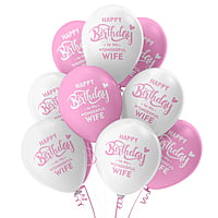 The Magic Balloons- Happy Birthday Balloons for Wife-Multicolour Party Decoration balloon  for wife birthday decoration, 9" Metallic Pink and Metallic White balloons Pack of 30 pcs -181447