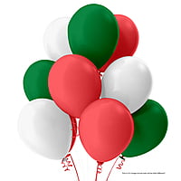 The Magic Balloons- 10” Xmas Decorations 30 pcs, Red White & Forest Green Latex, Balloons for Christmas decor (Red, White, Forest Green, Pack of 30)