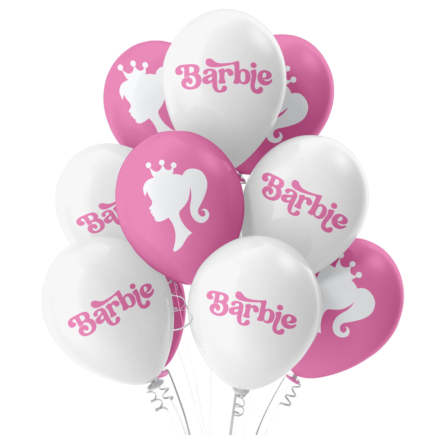 The Magic Balloons- Barbie Theme Balloons Latex Balloons For Barbie Theme Parties Pack of 21pcs 20pcs of Pink and White balloons And A Banner Party Supplier For Birthday.