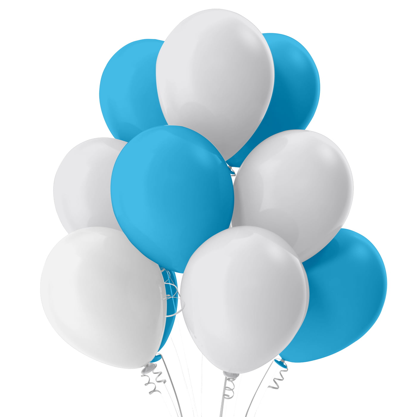 The Magic Balloons Store- Birthday/Wedding /Anniversary/Kids Party Decoration Balloons Pack of 30pcs Plain Blue and White Metallic/Latex Balloons, Supplies Medium size Balloons– 181504