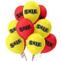 The Magic Balloons- Sale Pre-printed Balloons For Boost Your Festive Or Sesional Sale With Decor Latex Balloons Set of 15pcs Red and Yellow Balloons Perfect for Silence Announcement | Party Supplier