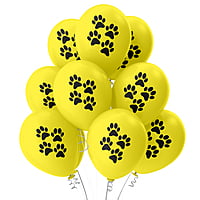The Magic Balloons - Dog Theme Birthday Balloons With A Banner Latex Balloons For Dog Birthday Party Pack of 21pcs | Yellow Balloons With Banner Perfect For Dog Parties and Dog Lovers Party Suppliers