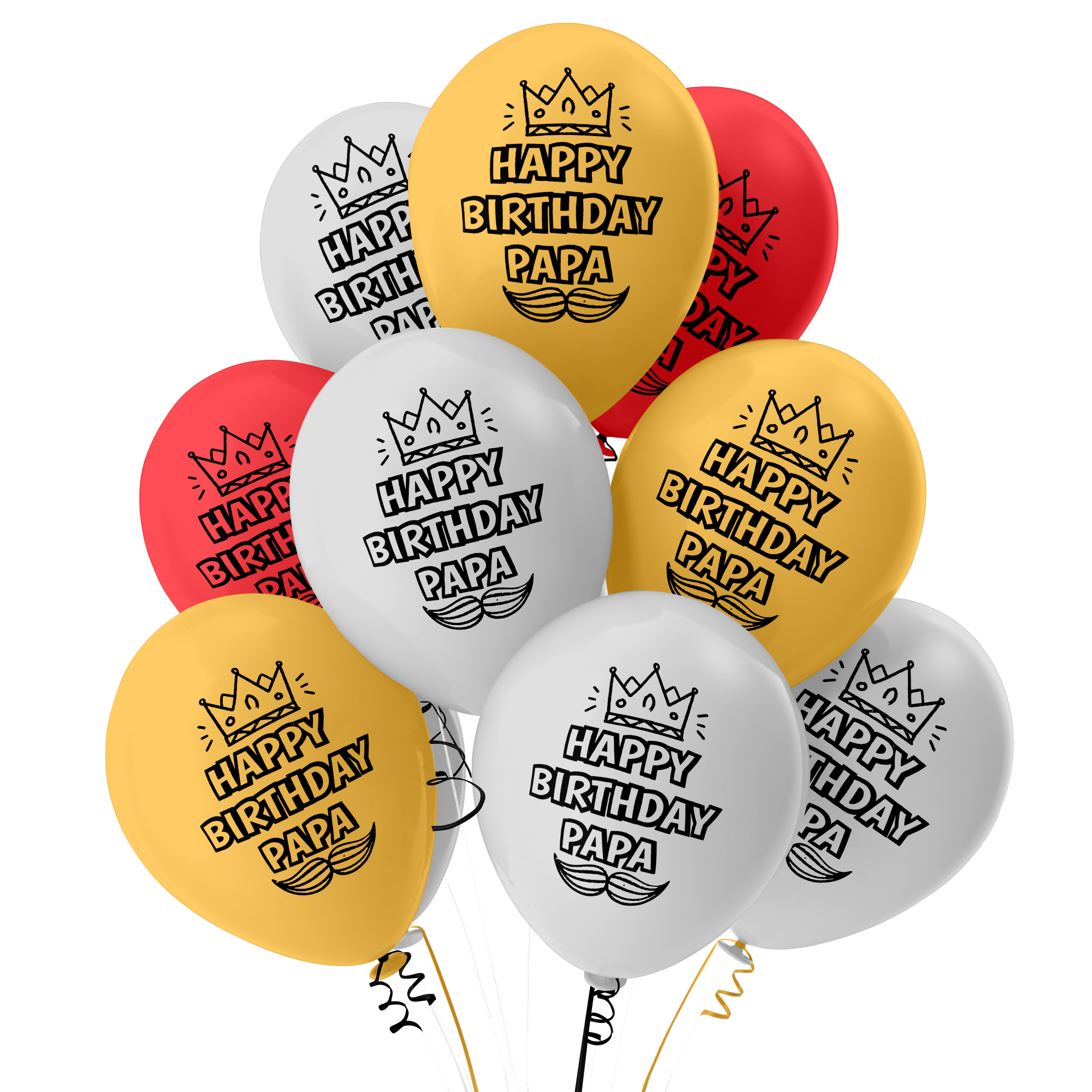 The Magic Balloons Store- Surprise Your Dad with a Memorable Birthday Celebration with Happy Birthday Dad Balloons in Gold, Red, and Silver - Perfect for Men's Birthday Party Supplies
