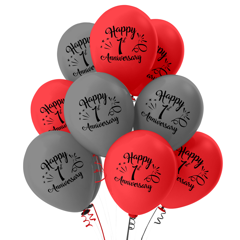 The Magic Balloons Store- Happy First Anniversary Party Balloons Pack of 30- 181285 The Magic Balloons Store- Happy First Anniversary Party Balloons Pack of 30- 181285