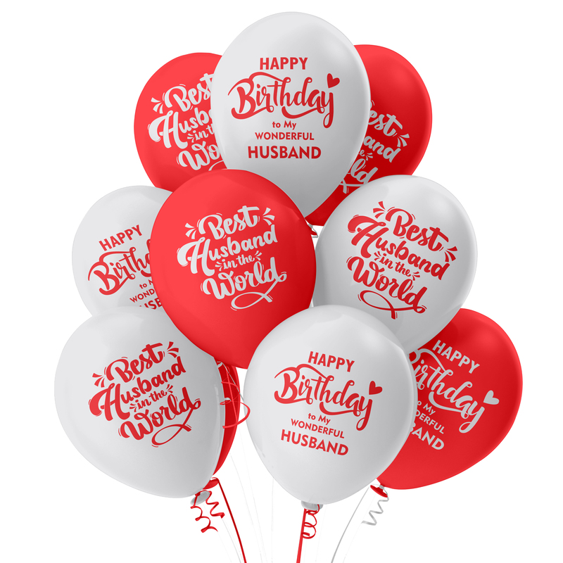 The Magic Balloons -Happy Birthday Decorations Kit- Set of 21 pcs Birthday Balloons Combo for husband's special day | Perfect for Party decorations | 10 Red and 10 white balloons with a Banner The Magic Balloons -Happy Birthday Decorations Kit- Set of 21 pcs Birthday Balloons Combo for husband's special day | Perfect for Party decorations | 10 Red and 10 white balloons with a Banner