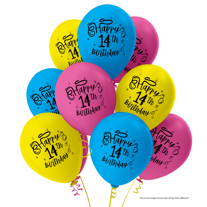 The Magic Balloons- Make Your 14th Birthday Bash Pop with our 30-Piece Balloon Decorations Pack in Pink, Blue, and Yellow - Perfect for Boys and Girls! The Magic Balloons- Make Your 14th Birthday Bash Pop with our 30-Piece Balloon Decorations Pack in Pink, Blue, and Yellow - Perfect for Boys and Girls!