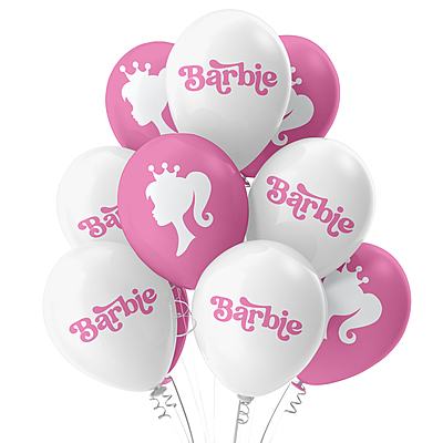 The Magic Balloons- Barbie Theme Balloons Latex Balloons For Barbie Theme Parties Pack of 21pcs 20pcs of Pink and White balloons And A Banner Party Supplier For Birthday. The Magic Balloons- Barbie Theme Balloons Latex Balloons For Barbie Theme Parties Pack of 21pcs 20pcs of Pink and White balloons And A Banner Party Supplier For Birthday.