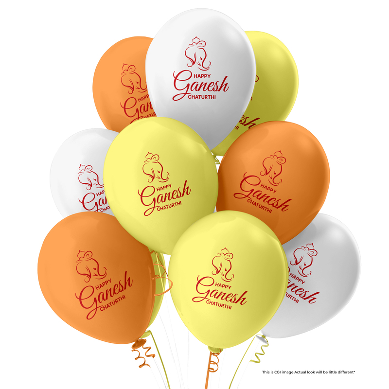 The Magic Balloons Store-Happy Ganesh Chaturthi customized Balloons, Ganesh Chaturthi decorations at mandap/ home Pack of 30 multicolor Metallic yellow, metallic orange metallic white balloons-181133 The Magic Balloons Store-Happy Ganesh Chaturthi customized Balloons, Ganesh Chaturthi decorations at mandap/ home Pack of 30 multicolor Metallic yellow, metallic orange metallic white balloons-181133