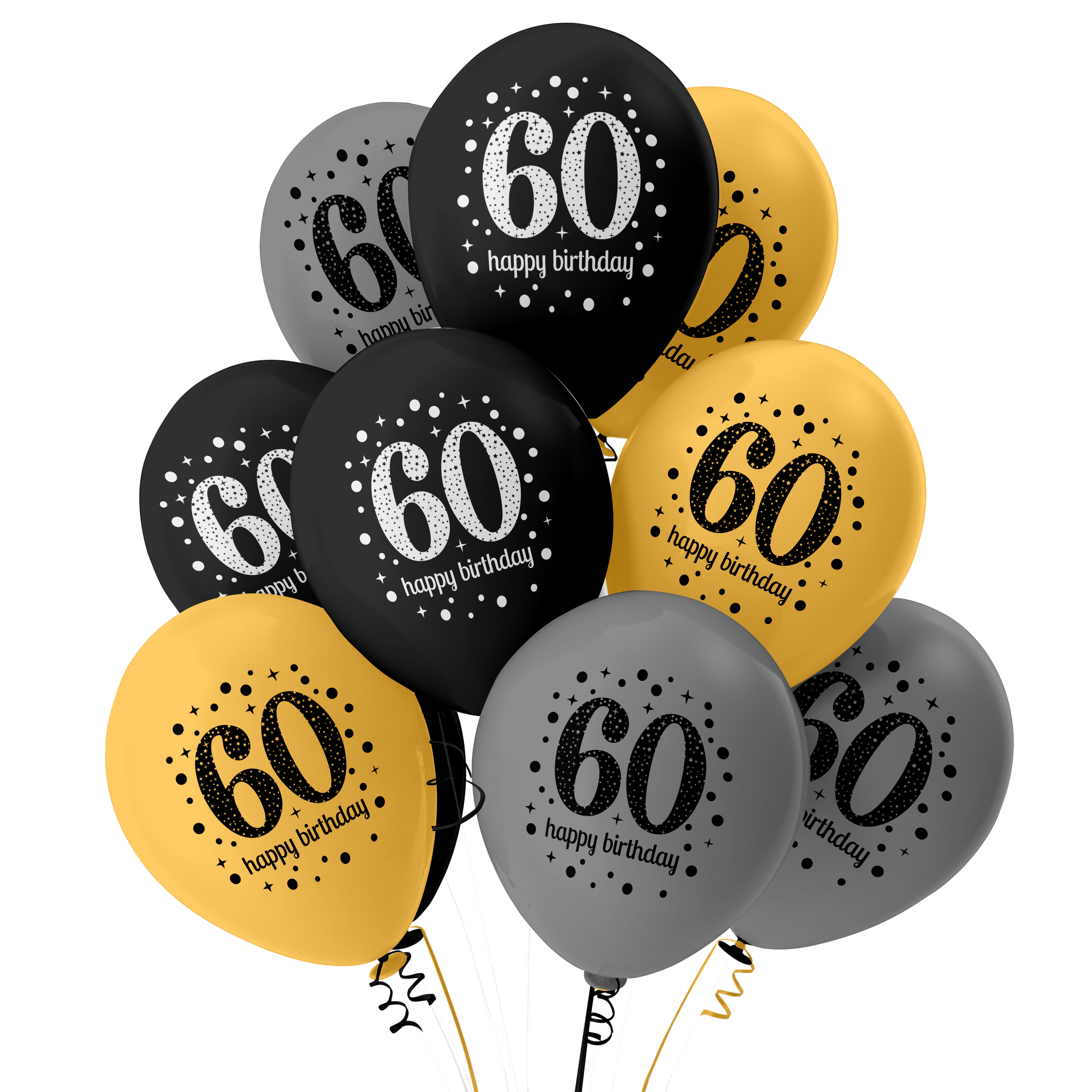 The Magic Balloons Store- Happy 60th Birthday Balloons pack of 100 pcs-181230 The Magic Balloons Store- Happy 60th Birthday Balloons pack of 100 pcs-181230