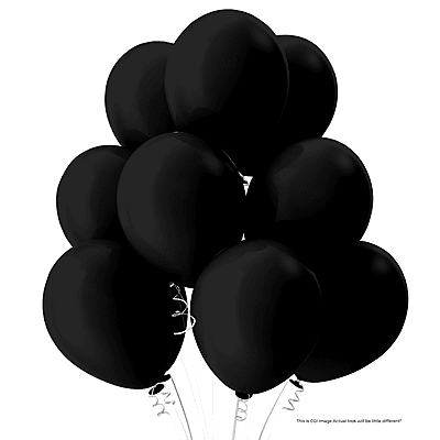 The Magic Balloons Store- 8" Latex Balloons (Pack of 50)-Black