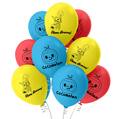 The Magic Balloons Store, Cocomelon theme party decor- Cocomelon Printed Balloons- Cocomelon Printed Birthday Celebration kids party decor Balloon- Pack of 30 Multicolour – 181478