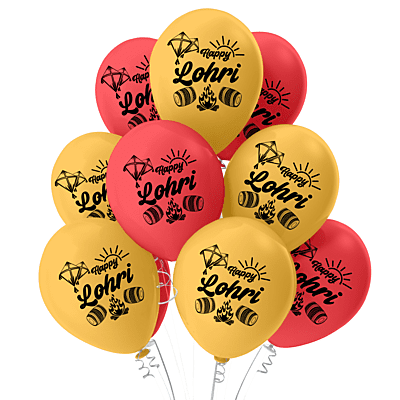 The Magic Balloons -Lohri Decorations Balloons For Lohri Festival Balloons Pack of 30pcs Red and Gold Balloons Best For The Offices Home Lohri Decorations Items.