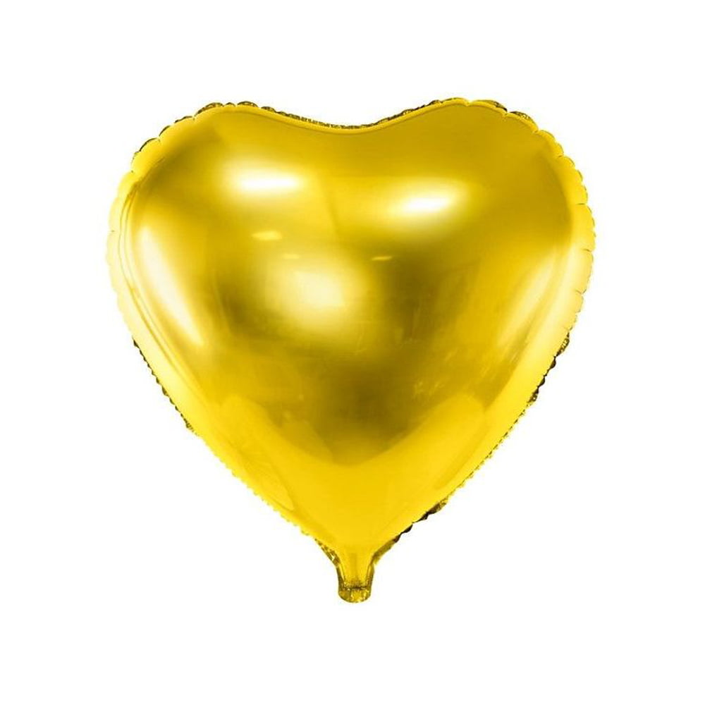 The Magic Balloons Store-18″ Gold Heart Foil Balloon ( Pack of 3)