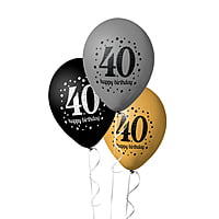 The Magic Balloons Store- 40th happy birthday latex balloons pack of 100 pcs-181224