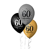 The Magic Balloons- Happy 60th Birthday Balloons pack of 50 pcs-181228