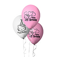 The Magic Balloons-Hello Kitty Happy Birthday Decoration 9 inches pink & white Balloons with Hello Kitty Birthday Balloons for Birthday Party, Hello Kitty Theme Party Decorations pack of 30 pcs-181452