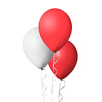 The Magic Balloons Store- Plain Red and White Latex/Metallic Balloons- Balloons for Theme Party, Festivals, Birthday, Wedding, Photoshoot Decoration 50pcs – 181529