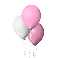 The Magic Balloons Store- Plain Pink and White Latex/Metallic Balloons- Balloons for Theme Party, Festivals, Birthday, Wedding, Photoshoot Decoration 50pcs – 181527