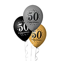 The Magic Balloons Store- Happy 50th Birthday Balloons pack of 80 pcs-181226