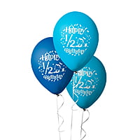 The Magic Balloons -Blue and Silver Half Birthday Latex Balloons (Pack of 10)