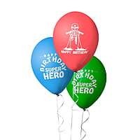 The Magic Balloons - Superhero Theme Balloons Latex Balloons For Superhero Theme Parties Pack of 30pcs Red, Green, and Sky Blue Balloons Party Supplies For Girls and Boys