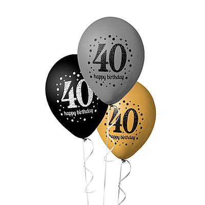 The Magic Balloons- 40th Birthday Balloon Decorations for Men & Women - Premium Pack of 30 Black, Gold, and Silver Balloons for Stunning Birthday Party Supplies and Decor-181104 The Magic Balloons- 40th Birthday Balloon Decorations for Men & Women - Premium Pack of 30 Black, Gold, and Silver Balloons for Stunning Birthday Party Supplies and Decor-181104