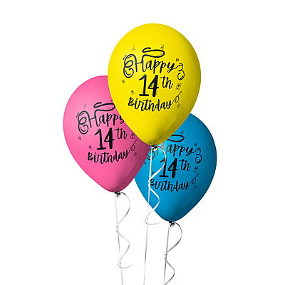 The Magic Balloons- Make Your 14th Birthday Bash Pop with our 30-Piece Balloon Decorations Pack in Pink, Blue, and Yellow - Perfect for Boys and Girls! The Magic Balloons- Make Your 14th Birthday Bash Pop with our 30-Piece Balloon Decorations Pack in Pink, Blue, and Yellow - Perfect for Boys and Girls!