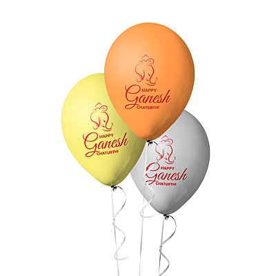 The Magic Balloons Store-Happy Ganesh Chaturthi customized Balloons, Ganesh Chaturthi decorations at mandap/ home Pack of 30 multicolor Metallic yellow, metallic orange metallic white balloons-181133 The Magic Balloons Store-Happy Ganesh Chaturthi customized Balloons, Ganesh Chaturthi decorations at mandap/ home Pack of 30 multicolor Metallic yellow, metallic orange metallic white balloons-181133