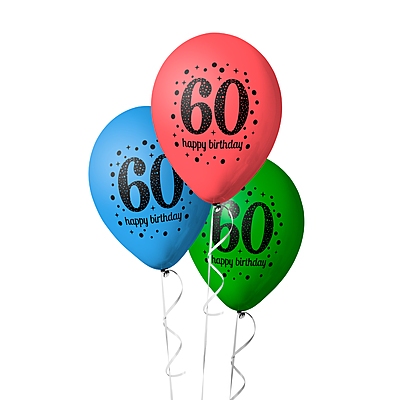The Magic Balloons- Happy 60th Birthday Balloons multicolor pack of 30 pcs-181157 The Magic Balloons- Happy 60th Birthday Balloons multicolor pack of 30 pcs-181157