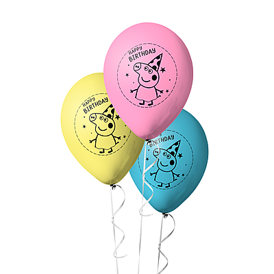 The Magic Balloons -Happy Birthday Peppa Pig latex balloons Peppa Pig Birthday Party decoration/Peppa Pig theme decoration Multicolor balloons pack of 30 pcs Multicolour balloons-181443 The Magic Balloons -Happy Birthday Peppa Pig latex balloons Peppa Pig Birthday Party decoration/Peppa Pig theme decoration Multicolor balloons pack of 30 pcs Multicolour balloons-181443