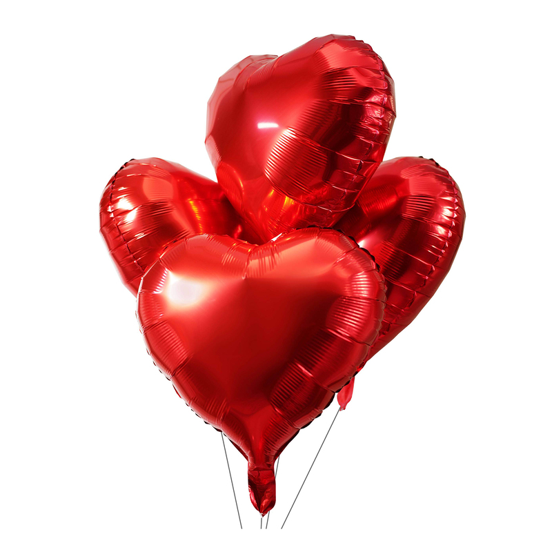 The Magic Balloons Store 18" Red Heart Shape Party Decorative Foil Balloon - Pack of 6 -181277 The Magic Balloons Store 18" Red Heart Shape Party Decorative Foil Balloon - Pack of 6 -181277