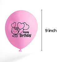 The Magic Balloons-Hello Kitty Happy Birthday Decoration 9 inches pink & white Balloons with Hello Kitty Birthday Balloons for Birthday Party, Hello Kitty Theme Party Decorations pack of 30 pcs-181452