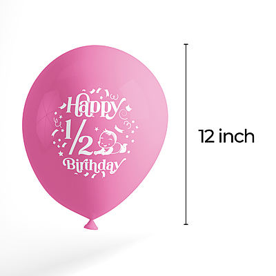 The Magic Balloons- Pink and Gold Half Birthday Latex Balloons (Pack of 10) The Magic Balloons- Pink and Gold Half Birthday Latex Balloons (Pack of 10)