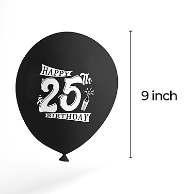 The Magic Balloons- Happy 25th Birthday Balloons Latex Balloons For 25th Birthday Party Pack of 30pcs Red, Sliver, and Black Balloons Party Supplier For Men and Women The Magic Balloons- Happy 25th Birthday Balloons Latex Balloons For 25th Birthday Party Pack of 30pcs Red, Sliver, and Black Balloons Party Supplier For Men and Women