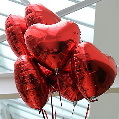 The Magic Balloons Store 18" Red Heart Shape Party Decorative Foil Balloon - Pack of 6 -181277 The Magic Balloons Store 18" Red Heart Shape Party Decorative Foil Balloon - Pack of 6 -181277